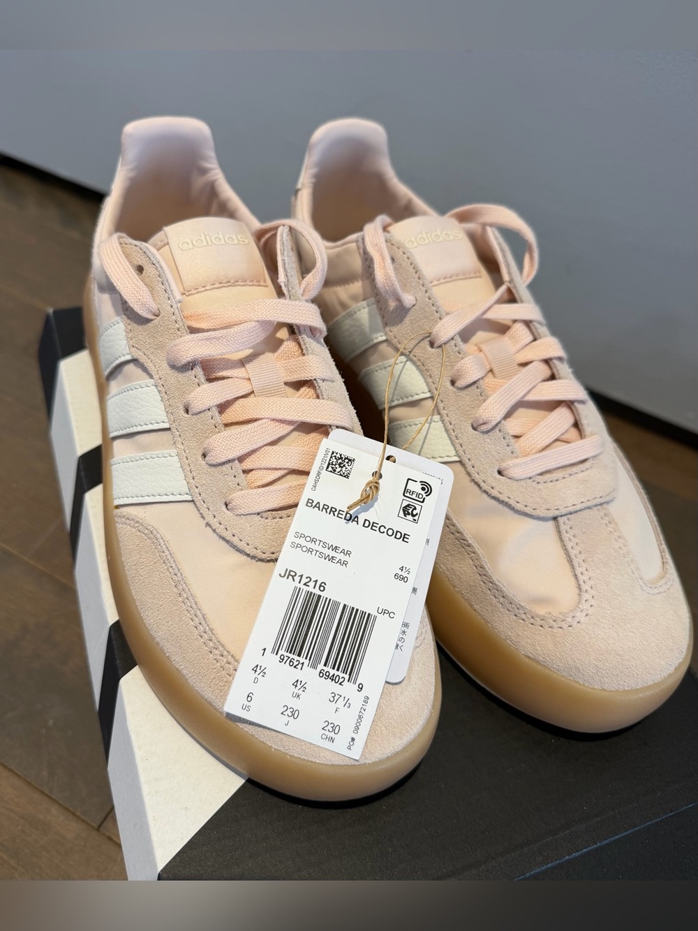 adidas Women’s Light Pink and White Barreda Decode Sneakers